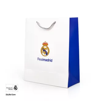 Real Madrid ajándéktasak fehér-kék közepes 26x12x32cm