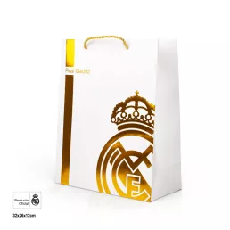 Real Madrid ajándéktasak fehér-arany közepes 26x12x32cm