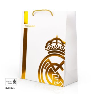 Real Madrid ajándéktasak fehér-arany nagy 30x12x40cm