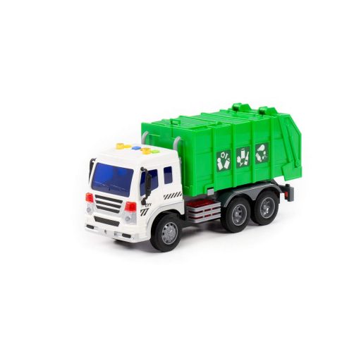 Polesie műanyag szelektív kukásautó fényekkel, hangokkal sötétzöld