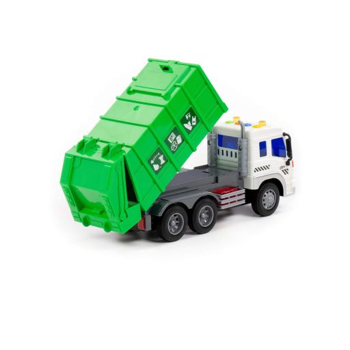 Polesie műanyag szelektív kukásautó fényekkel, hangokkal sötétzöld