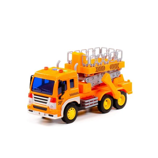 Polesie műanyag emelőkosaras autó narancs