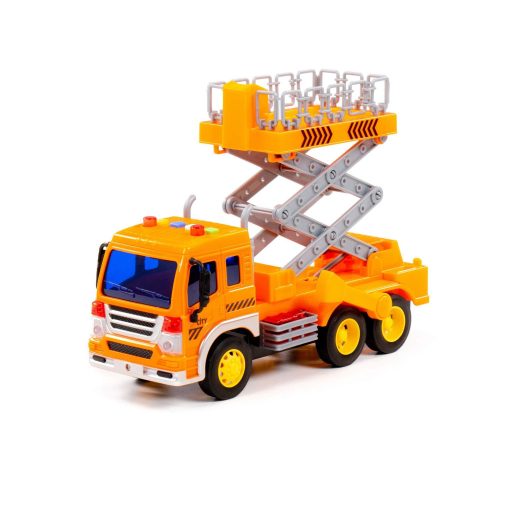 Polesie műanyag emelőkosaras autó narancs