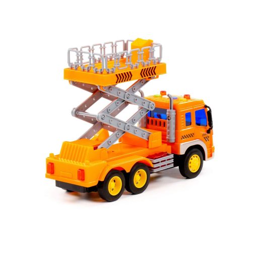 Polesie műanyag emelőkosaras autó narancs