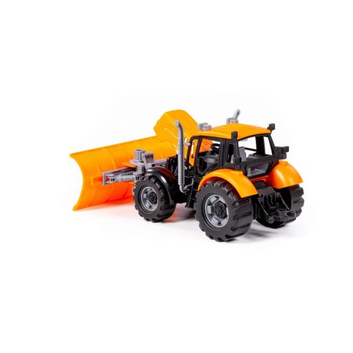 Polesie műanyag lendkerekes, tolólapátos traktor narancs