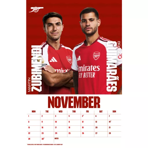 Arsenal naptár 2027