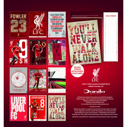 Liverpool naptár 2027 asztali