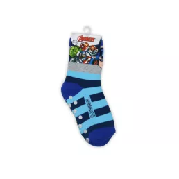  Csúszásgátlós gyerek bokazokni - Bosszúállók - teliplüss - szürke-kék - 27-30