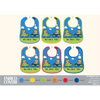   Enrico Coveri baba előke 6 darab/csomag - pamut előke 30 x 18 cm - kék