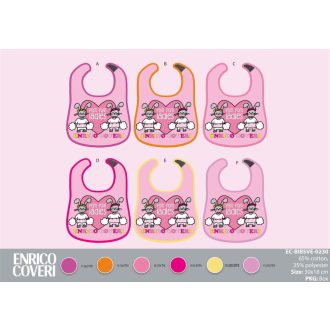   Enrico Coveri baba előke 6 darab/csomag - pamut előke 30 x 18 cm - rózsaszín