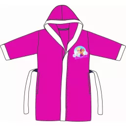   Gyerek köntös - mikroszálas kapucnis - Jégvarázs 110-116 - Pink-fehér