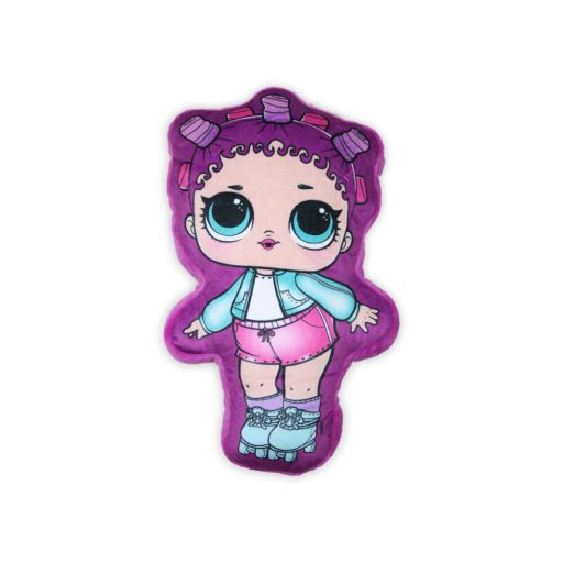 Kifordítható LOL Baba játékpárna kislányoknak - kettő az egyben párna - türkizkék-lila