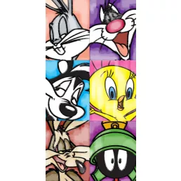   Bolondos dallamok (Looney Tunes) 100% pamut strandtörölköző 70x140cm
