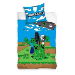   Minecraft - A CSAPAT 100% pamut ágyneműgarnitúra 140x200cm ágyneműhuzat + 70x90cm párnahuzat