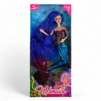 Baba sellő, vékony, csuklós kezű, 17x37 cm, dobozban.