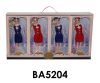 Baba, vékony, légi utaskísérő, stewardess, gurulós bőrönd, 15x32 cm dob.