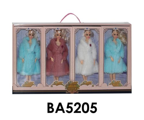 Baba vékony téli bunda, 4 színben, 15x32 cm, 8 db/csomag
