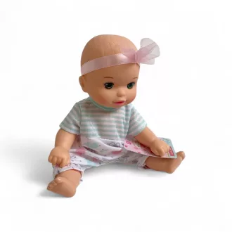   Baba, hagyományos, csecsemő, merev szemű, kemény testű, 3 szín, 21 cm, 12/disp.