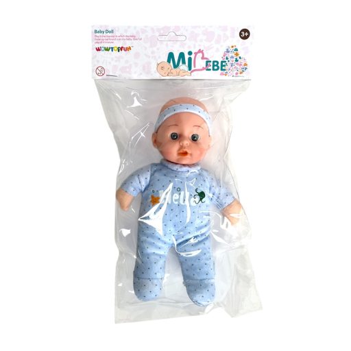 Baba, hagyományos, csecsemő, soft testű, 2 szín, 21 cm, 17x35 cm zacsk.