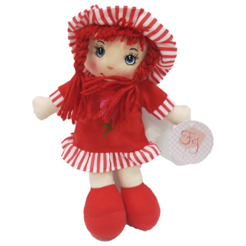 Puha rongybaba, három színben, 28 cm-es méretben, zacskóban.