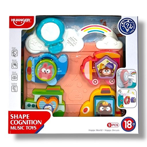 Bébi matatófal, el., hang-fény, járművek + hang, 2 szín, 26x24 cm dob.