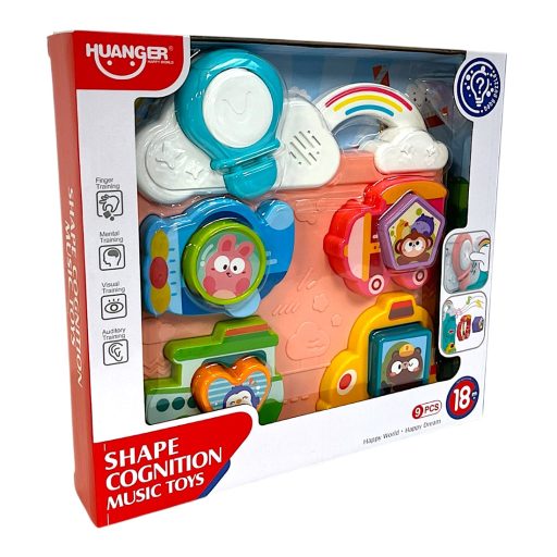 Bébi matatófal, el., hang-fény, járművek + hang, 2 szín, 26x24 cm dob.