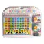 Oktató tablet, el., 50 db beszélő gomb, 8 billentyű, angol oktató, sok kártya, 36x29 cm 3D-s pvc csom.