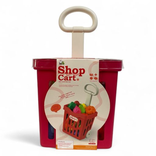 Zöldség-gyümölcs bevásárlókocsi gyerekeknek, 20x37x15 cm