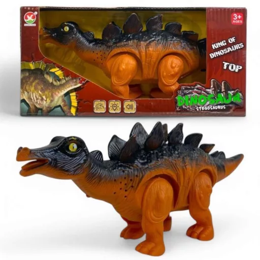 Dino elemes játék, hang- és fényhatással, 2 színben, 24,5 cm