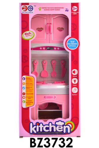 Konyhafal Barbie babáknak hang- és fényhatásokkal, 16x36 cm.
