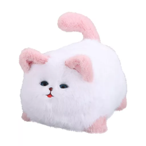 Interaktív plüss cica, szenzoros, mozgó arccal, puha társ.