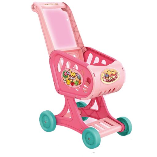 Bevásárlókocsi játék gyerekeknek, 28x28 cm, színes és tartós.