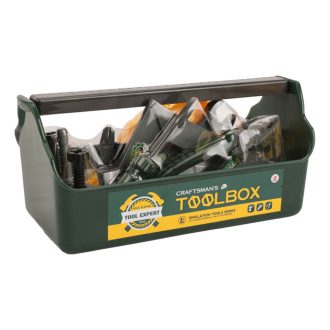   Szerszámos láda klt.,+ fúrógép, szerszám, manuális, 29x13 cm