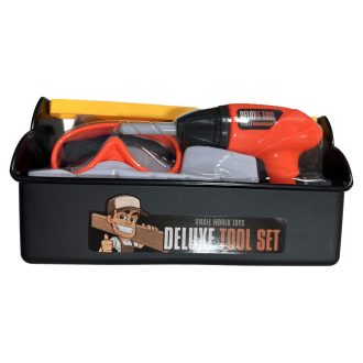 Szerszámos láda klt., + fúrógép manuális, 30x14 cm