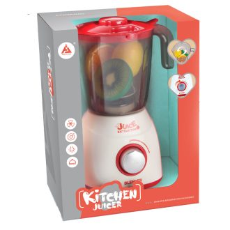   Konyhagép, turmixgép, el., hang+fény, benne gyümölcs, 16x21 cm dob.