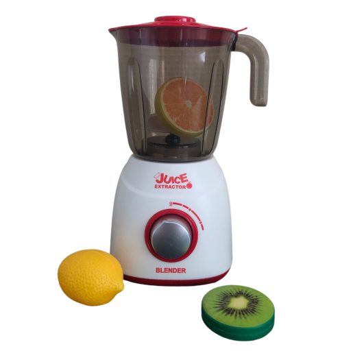 Konyhagép, turmixgép, el., hang+fény, benne gyümölcs, 16x21 cm dob.