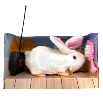 R/C nyúl, el., fullfunkció, plüss, 30x17 cm dob.