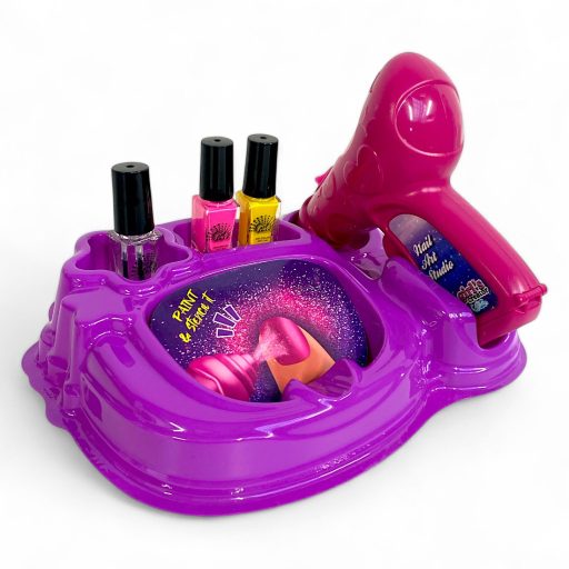 Köröm dekor klt., el., festékszóró, smink, 25x18 cm dob.