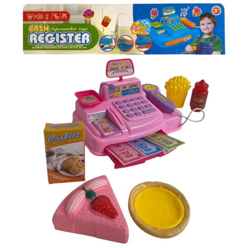 Gyorséttermi pénztárgép hang- és fényeffektekkel, 2 színben.