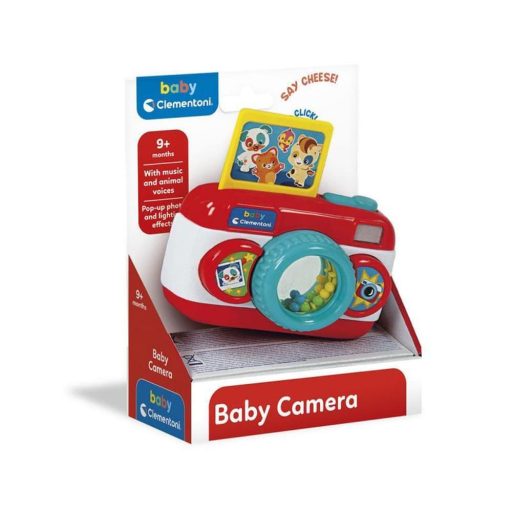 Bébi fényképezőgép zenélő funkcióval, 14x20 cm méretben.