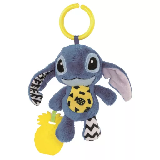 Disney Stitch bébi csörgő-rágóka, akasztóval, 15x25 cm.