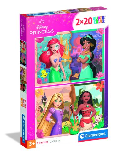 Disney hercegnős puzzle, 2x20 darabos, 19x29 cm méretben.