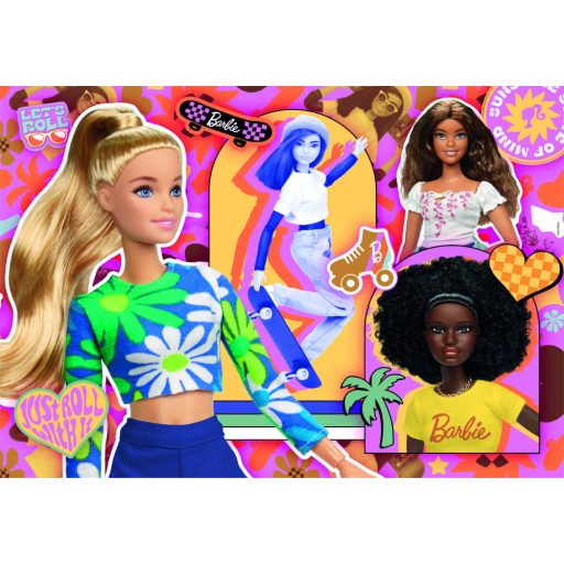 Barbie puzzle 104 darabos, 29x19 cm, szórakoztató játék.