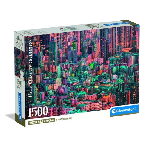 Puzzle: Hong Kong toronyházak, 1500 db, poszterrel, 28x85 cm