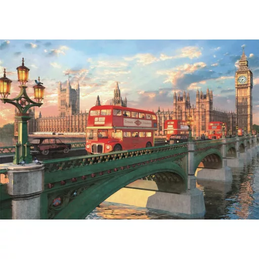 Puzzle, Westminster Bridge, poszterrel, 500 db, 25x18 cm dob.