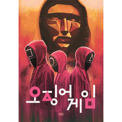 Puzzle, Squid Game, poszterrel, 1000 db, 20x28 cm dob.