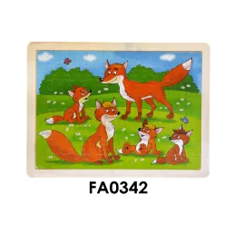 Fa puzzle, több féle kép, 30x23 cm pvc csom
