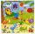 Fa puzzle, tücsök-bogár, pillangó minta, 30x30 cm. PVC csom