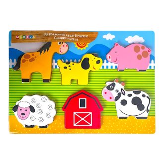 Fa ki-berakó, 3D-s, farm állatos, 6 db, 30x21 cm pvc csom