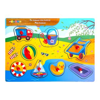 Fa ki-berakó, fogantyús, strand, 8 db, 30x21 cm pvc csom